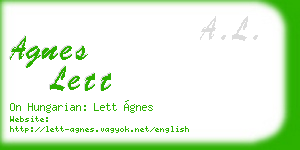 agnes lett business card